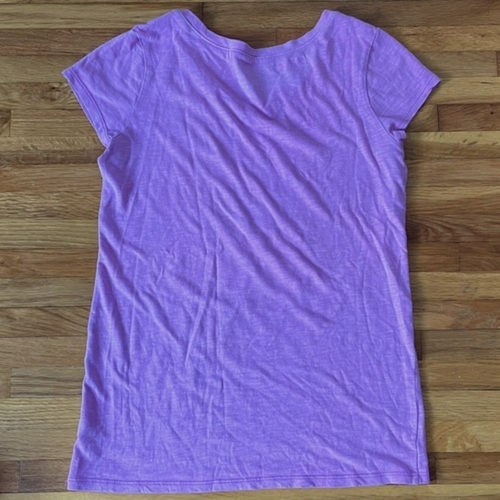 4/$25 Justice purple v neck t-shirt short sleeve girls size 16 - Picture 3 of 10